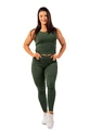 Legginsy damskie Nebbia  Organic Cotton Ribbed High Waist Leggings 405 dark green