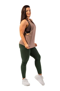 Legginsy damskie Nebbia  Organic Cotton Ribbed High Waist Leggings 405 dark green