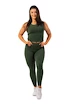 Legginsy damskie Nebbia  Organic Cotton Ribbed High Waist Leggings 405 dark green XS