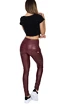 Legginsy Hugz Jeans  Wine Faux Leather Biker High Waist