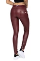 Legginsy Hugz Jeans  Wine Faux Leather Biker Mid Waist