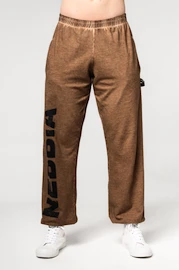 Męskie spodnie dresowe Nebbia Washed-off Gym Sweatpants Baggy Style GYM BRO Ligth Brown