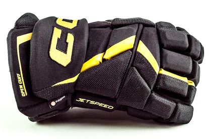 Rękawice hokejowe CCM JetSpeed FT6 Black/Sunflower Senior 13 cali