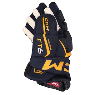 Rękawice hokejowe CCM JetSpeed FT6 Navy/Sunflower Junior 10 cali