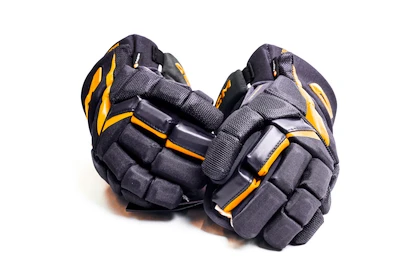 Rękawice hokejowe CCM JetSpeed FT6 Pro Navy/Sunflower Junior 12 cali