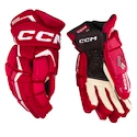 Rękawice hokejowe CCM JetSpeed FT6 Pro Red/White Junior 11 cali