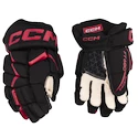 Rękawice hokejowe CCM JetSpeed FT680 Black/Red Junior 12 cali