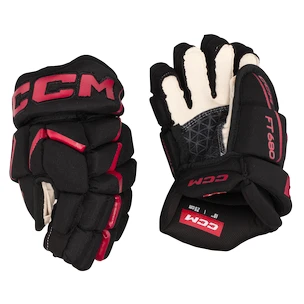 Rękawice hokejowe CCM JetSpeed FT680 Black/Red Junior 12 cali