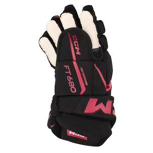 Rękawice hokejowe CCM JetSpeed FT680 Black/Red Senior 15 cali