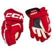 Rękawice hokejowe CCM JetSpeed FT680 Red/White Junior 11 cali