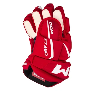 Rękawice hokejowe CCM JetSpeed FT680 Red/White Junior