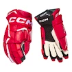 Rękawice hokejowe CCM JetSpeed FTWomen Red/White Senior 12 cali