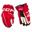 Rękawice hokejowe CCM Tacks XF 80 Red/White Junior 10 cali