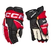 Rękawice hokejowe CCM Tacks XF Black/Red/White Junior 12 cali