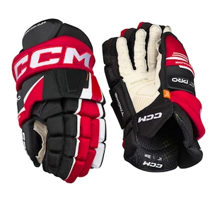 Rękawice hokejowe CCM Tacks XF PRO Black/Red/White Junior 11 cali