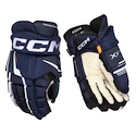 Rękawice hokejowe CCM Tacks XF PRO Navy/White Junior 12 cali