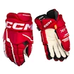 Rękawice hokejowe CCM Tacks XF PRO Red/White Junior 11 cali