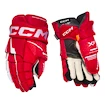 Rękawice hokejowe CCM Tacks XF Red/White Junior 10 cali