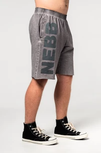 Spodenki męskie Nebbia  Washed-off Gym Sweatshorts NO BS Light Grey M