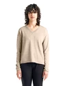 Sweter Icebreaker  Flaxen LS V Sweater Beige