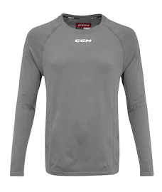 T-shirt kompresyjny CCM Eflex LS Premium Training Tee Dark Grey Heathered Senior