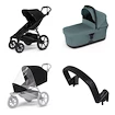 Wózek miejski Thule Urban Glide 4-wheel Black + Bassinet Mid blue SET 4in1