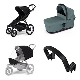 Wózek miejski Thule Urban Glide 4-wheel Black + Bassinet Mid blue SET 4in1