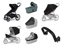 Wózek miejski Thule Urban Glide 4-wheel Black + Bassinet Mid blue SET 7in1