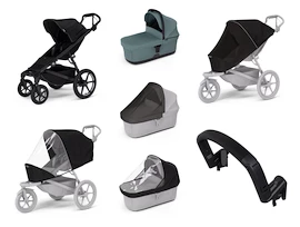 Wózek miejski Thule Urban Glide 4-wheel Black + Bassinet Mid blue SET 7in1