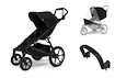 Wózek miejski Thule Urban Glide 4-wheel Black + Pałąk bezpieczeństwa + Osłona przeciwdeszczowa