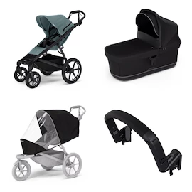 Wózek miejski Thule Urban Glide 4-wheel Mid blue + Bassinet Black SET 4in1