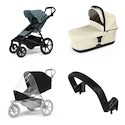 Wózek miejski Thule Urban Glide 4-wheel Mid blue + Bassinet Soft beige SET 4in1