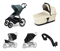 Wózek miejski Thule Urban Glide 4-wheel Mid blue + Bassinet Soft beige SET 5in1