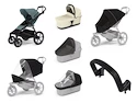 Wózek miejski Thule Urban Glide 4-wheel Mid blue + Bassinet Soft beige SET 7in1