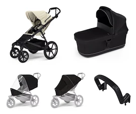 Wózek miejski Thule Urban Glide 4-wheel Soft beige + Bassinet Black SET 5in1