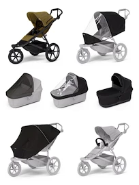 Wózek sportowy Thule Urban Glide 3 Nutria green + Bassinet Black SET 7in1